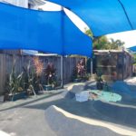 Blue shades over pre-school play area — Shade Sails in Edmonton, QLD