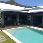 White shade over pool — Shade Sails in Edmonton, QLD