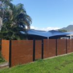 Brown fence of house — Shade Sails in Edmonton, QLD