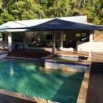 Pool and alfresco area covered by shades — Shade Sails in Edmonton, QLD